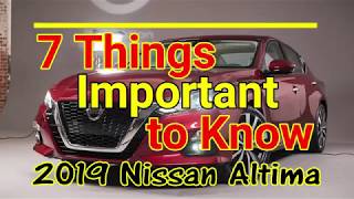 2019 Nissan Altima  7 Things Important to Know [upl. by Leihcar]