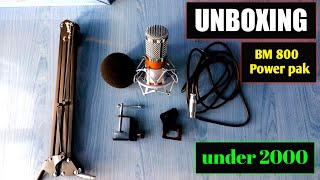 UNBOXING BM 800 mic Powerpak  Full Setup in 2021  Under ₹2000😱😱 [upl. by Trebmal]