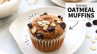 Blender Banana Oatmeal Muffins Fluffy amp Delicious [upl. by Etteluap506]