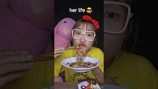 her life😎  Kitkat chocolate🍫 chicken feet🐥 Wolfoo eggs 🦕 funny food mukbang [upl. by Eliam]