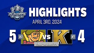 OHL Playoff Highlights North Bay Battalion 5  Kingston Frontenacs 4  April 3rd 2024 [upl. by Asiak672]