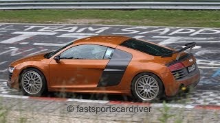 Audi R8 GT facelift prototype testing at Nordschleife  R8 LMX [upl. by Bonina]