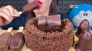 Stella ASMR chocolate marshmallow mousse cake ice cream Mukbang bites only [upl. by Schoenburg]