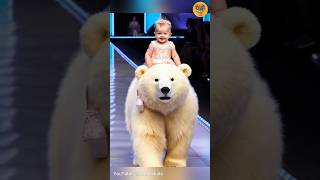 Baby With Animals Fashion Show Walk viral shorts tiktok [upl. by Champaigne]