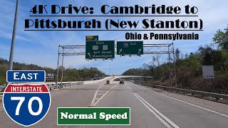 4K Drive Cambridge to Pittsburgh New Stanton ASMR I 70 west Intestate 70 West [upl. by Ennaecarg]