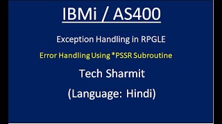 IBMi AS400  Error handling using PSSR in RPGLE AS400 IBMI [upl. by Nwad752]