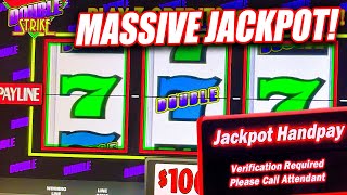 INSANE JACKPOT HANDPAY ON DOUBLE STRIKE HIGH LIMIT SLOT MACHINE ➜ CASINO WINNER [upl. by Inor11]