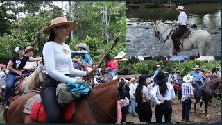 Horses Crossing Rivers Women Riders at Cabalgata Llano Bonito Guatuso [upl. by Rives]