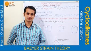 Cycloalkanes Organic Chemistry Part 4 Baeyer Strain Theory  Relative Stability of Cycloalkanes [upl. by Elleyoj]