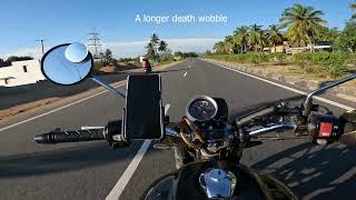 Death Wobble on Honda CB350 honda hondacb350 wobble handlewobble bike hondacb350issue video [upl. by Sephira]