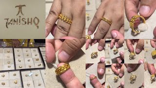 Tanishq very beautiful lightweight 1 grams 2 grams onwards gold rings designs with weight and price [upl. by Duwad]