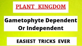 Gametophytes Dependent Or Independent Tricks  Plant Kingdom [upl. by Eniarrol]