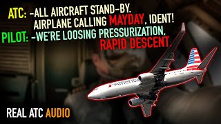 RAPID DESCENT After Losing Pressurization REAL ATC [upl. by Ian]