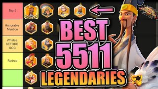 Best 5511 Legendary Commanders Great for F2P Top 5 Updated 2023 in Rise of Kingdoms [upl. by Lertnek]