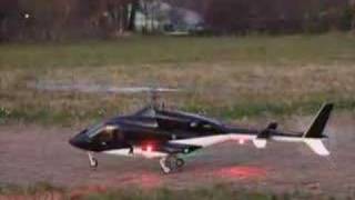 airwolf replica rc with sounds trex 600 night flight test [upl. by Yila708]