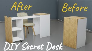 Smart And Stylish Secret Folding Desk Woodworking  Perfect for Small Spaces [upl. by Katalin376]