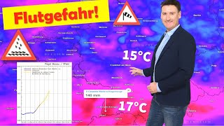 Unwetterwarnung Gefahr von Überschwemmungen Heftiger Pegelanstieg erwartet Sturm und Orkanböen [upl. by Nosneb]