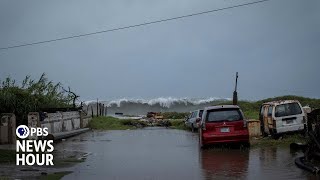 Jamaica pounded by winds and rain as Hurricane Beryl brushes island [upl. by Ylicis574]