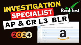 Amazon Investigation Specialist AP amp CR L3 BLR Hemika  Latest Pattern For Amazon Assessment 2024 [upl. by Attenod]