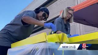 MathWorks employees build playhouses for veterans families [upl. by Naehgem]