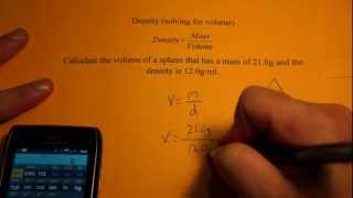 Determining Volume from Density and Mass [upl. by Tserrof]