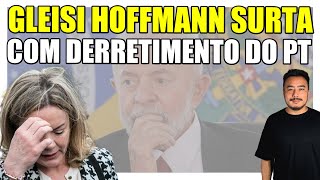 Sentiu Gleisi Hoffmann surta com derretimento do PT e dá chilique em evento do próprio partido [upl. by Denton]