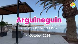 GRAN CANARIA Walking Tour  New Promenade at Arguineguin with Christmas lights tunnel October 2024 [upl. by Anica]