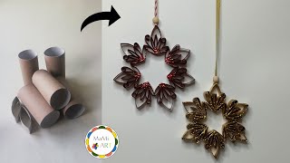 Niesamowite rękodzieło DIY⭐️ 🌟 Gwiazdki z papierowych rolek ⭐️ 🌟Recykling [upl. by Drofiar888]