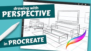 How to Draw in Perspective using Procreate Drawing Guides [upl. by Mighell]