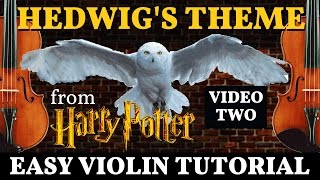 Violin  Learn Hedwigs Theme  Easy Step by Step Tutorial Harry Potter Part 2 [upl. by Naamann]