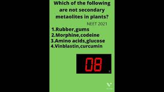 Which of the following are not secondary metabolites in plants [upl. by Salba1]