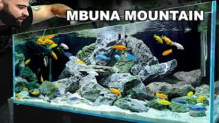 Mbuna Mountain EPIC Cichlid 4ft Aquascape Tutorial [upl. by Noni59]