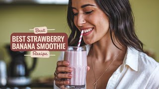 Easy Strawberry Banana Smoothie Recipe  Best  Banana Strawberry Smoothie Recipe [upl. by Haletky]