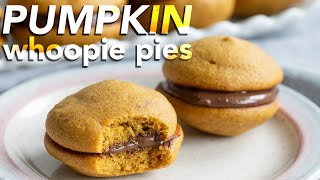 Pumpkin Whoopie Pies with a Nutella Surprise 🎃  So Soft and Delicious [upl. by Richmound]