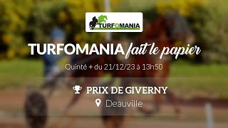 Turfomania Pronostic Quinté du Jeudi 21 Décembre 2023 [upl. by Yekcir]