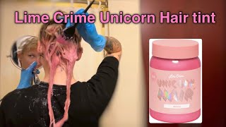 Dying the underlayer of my hair with Lime Crime Unicorn Hair tint Bunny [upl. by Gretel]