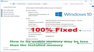 How to fix usable memory may be less than the installed memory  HowTocompk [upl. by Orpha567]