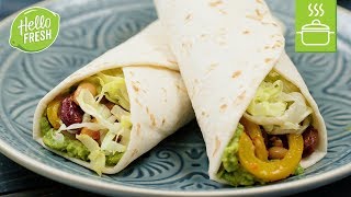 Mexikanische Burritos mit Bohnen Gemüse und Guacamole  Vegetarische Gerichte [upl. by Noed]