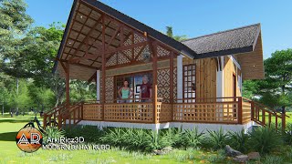 MODERN BAHAY KUBO DESIGN  AMAKAN NATIVE HOUSE DESIGN  2 BEDROOMS 65X8 M l NATIVE HOUSE [upl. by Kentiga]