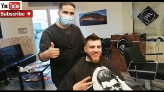 فيديو جديد للحلاقة تدريج الشعر و اللحية dégradé Bas à blanc et barbe💇‍♂️ [upl. by Zinnes]