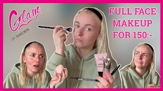 TESTAR SJUKT BILLIGT SMINK FRÅN GLAM OF SWEDEN full face makeup [upl. by Connel565]