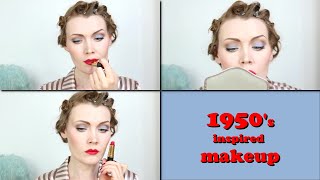 Easy Vintage 1950s Makeup tutorial [upl. by Ahsoyek959]