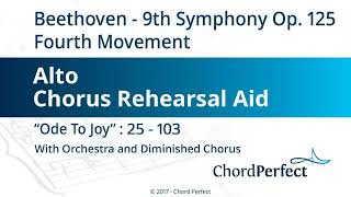 Beethovens 9th Symphony Op 125  4th Movement  Ode to Joy  Alto Chorus Rehearsal Aid [upl. by Gray]