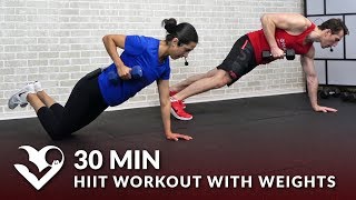 30 Minute HIIT at Home with Dumbbells  30 Min HIIT Workout with Weights High Intensity Training [upl. by Rolfe876]