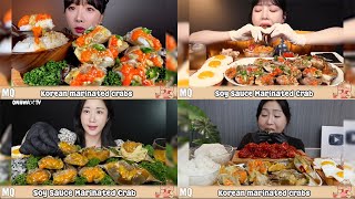 SPICY KOREAN MARINATED CRAB🤤🦀  MUKBANGER VS FOOD [upl. by Strain185]