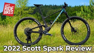 The 2022 Scott Spark RC is DAMN FAST and packed with cool tech  First Ride Review [upl. by Nibbs]