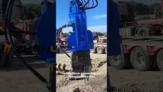 Zhenu new generation 360degree rotating excavator mounted vibratory hammerexcavator vibrohammer [upl. by Yojal562]