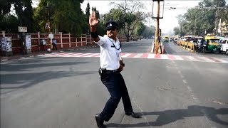 Indias moonwalking traffic cop turns heads [upl. by Melac406]