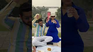 Sari aesthetics ki aisi taisi 🤣 baniya hubby picnic funny [upl. by Elvyn915]