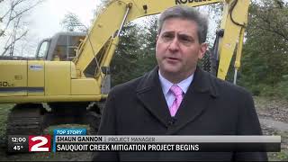 Groundbreaking marks start of Sauquoit Creek flood bench project [upl. by Eyllek]